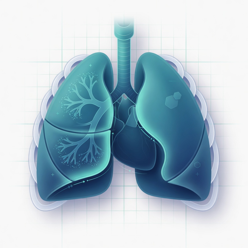 Pneumothorax and collapsed lung treatment illustration